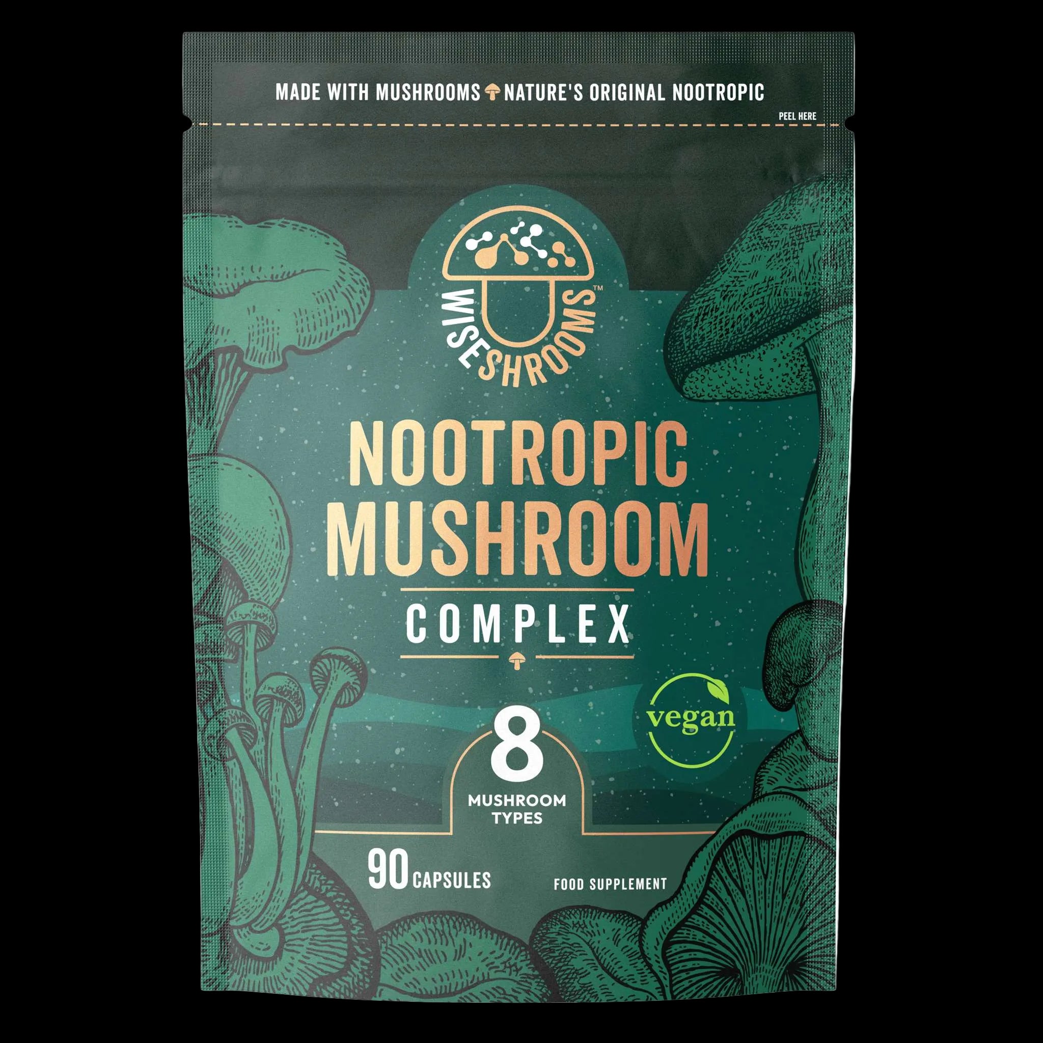 Wiseshrooms Nootropic Mushroom Complex - 90Caps