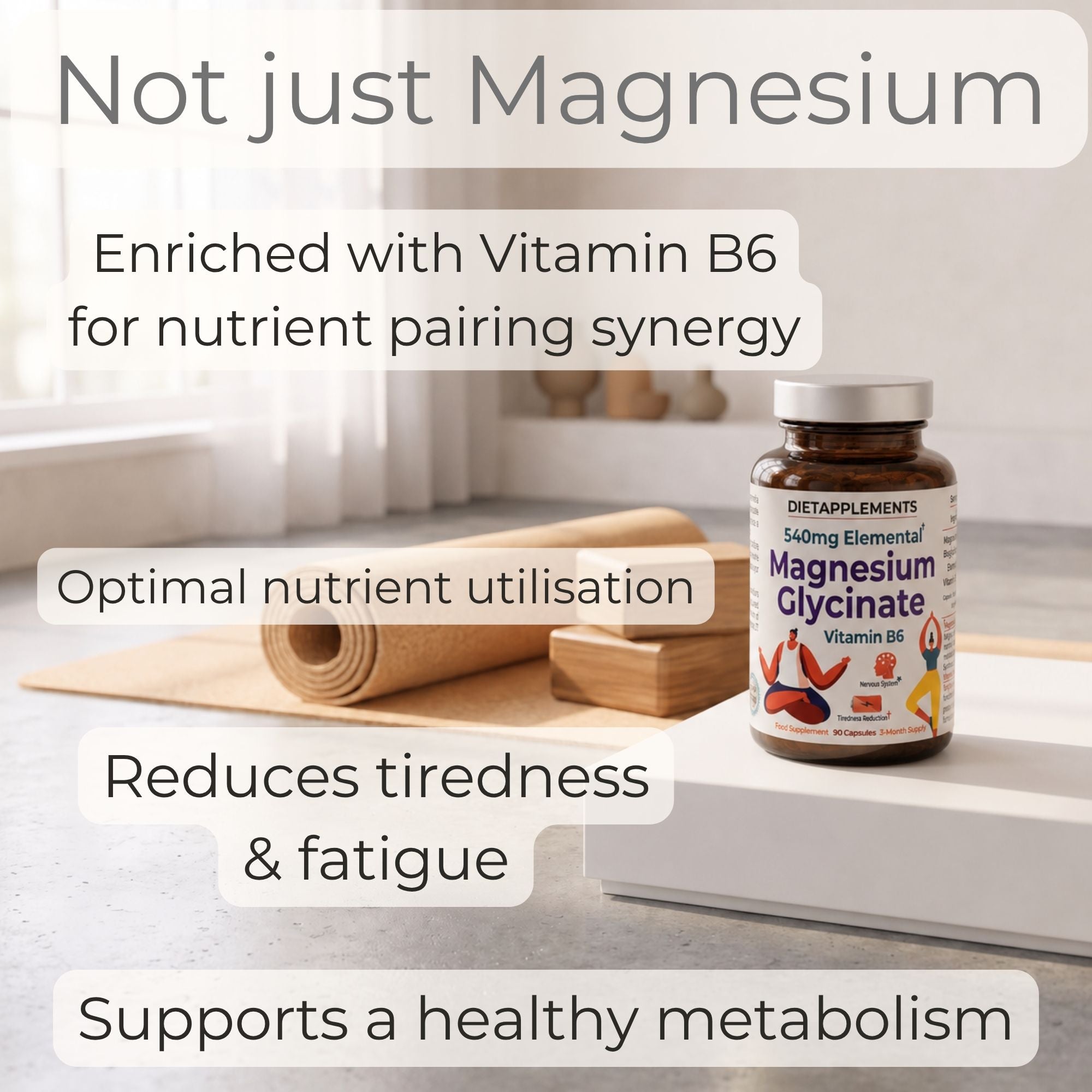 Magnesium Glycinate & Vitamin B6 for the Nervous System & Fatigue