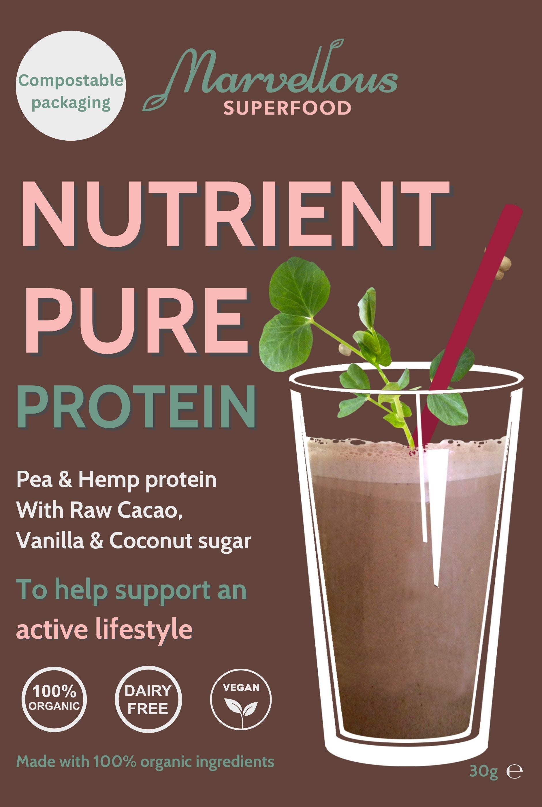 Nutrient pure - Plant-Based Protein Powder with Cacao & Vanilla