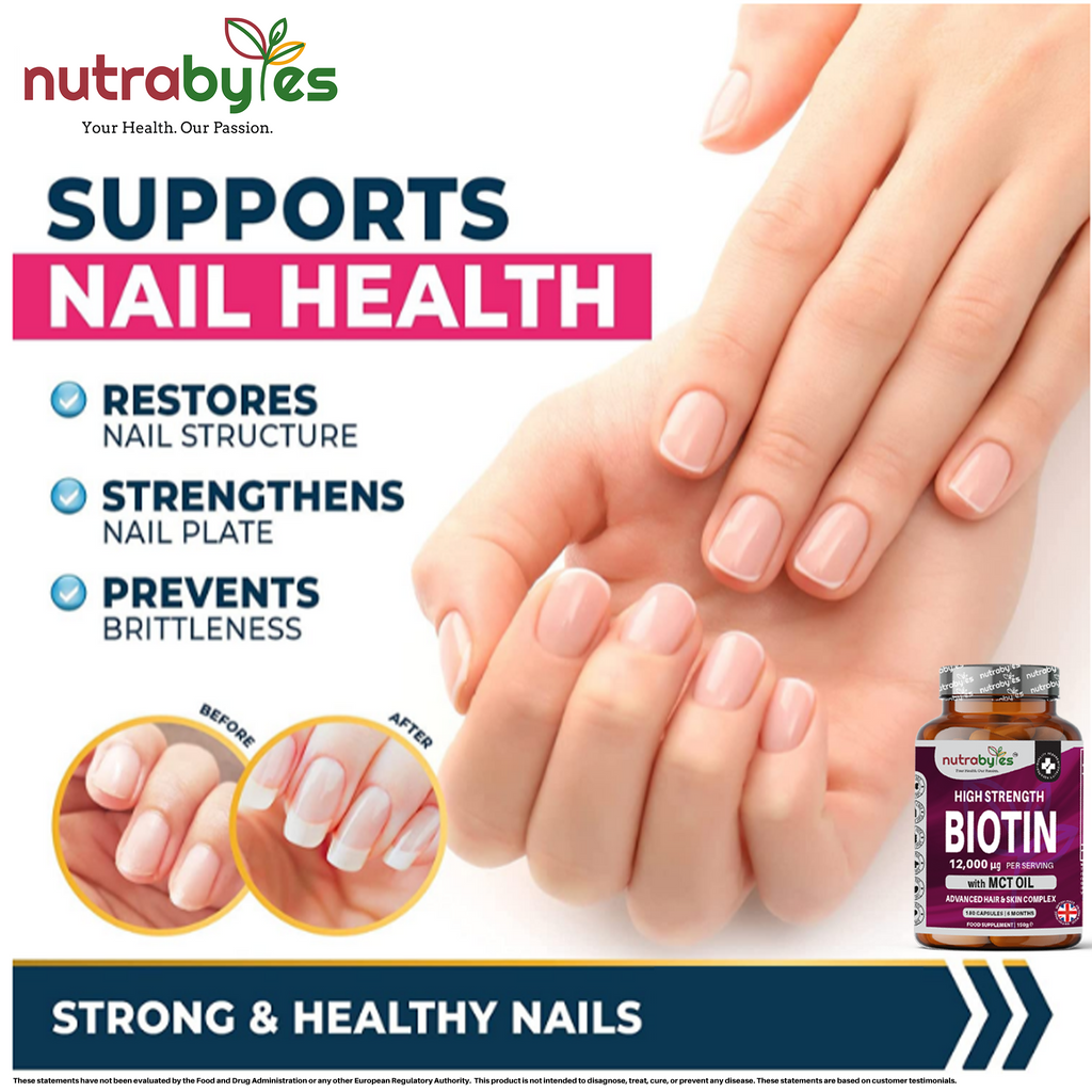 High Strength Biotin 12000mcg with MCT Oil (Coconut) | 180 Capsules (6 months) | Hair & Skin | Made in the UK