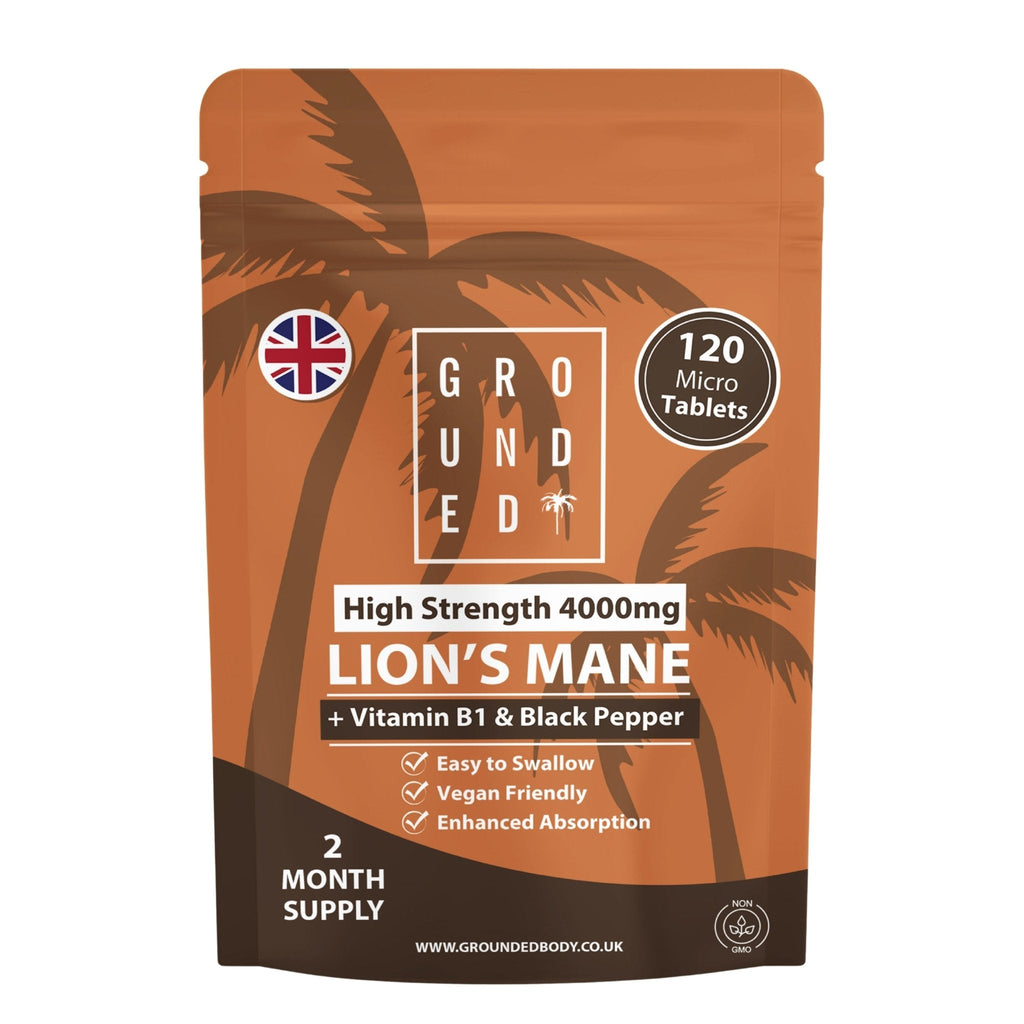 Grounded Lion’s Mane 4000mg Tablets – Natural Brain & Focus Support