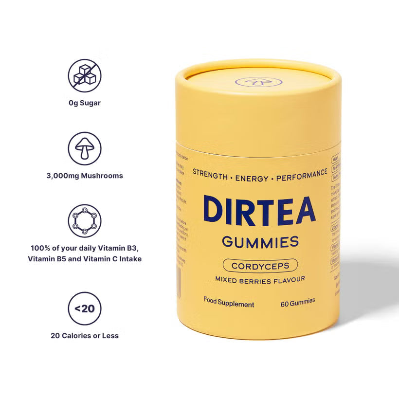 DIRTEA Cordyceps Performance Gummies (Mixed Berries Flavour)